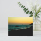 Carte Postale coucher de soleil sur la plage (Debout devant)