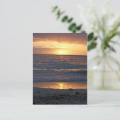 Carte Postale coucher de soleil sur la plage (Debout devant)