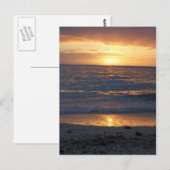 Carte Postale coucher de soleil sur la plage (Devant / Derrière)