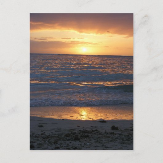 Carte Postale coucher de soleil sur la plage (Devant)