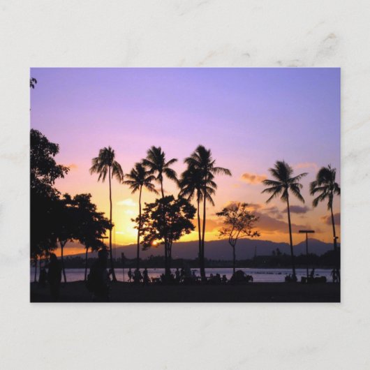 Carte Postale Coucher de soleil sur la plage (Devant)