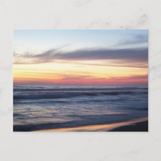 Carte Postale Coucher de soleil sur la plage (Devant)