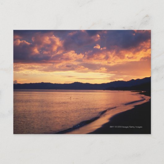 Carte Postale Coucher de soleil sur la plage (Devant)
