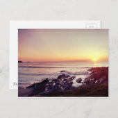 Carte Postale Coucher de soleil sur la plage de Fistral (Devant / Derrière)