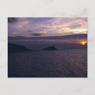 Carte Postale Coucher de soleil sur la plage de Fistral, Cornoua