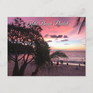 Carte Postale Coucher de soleil sur la plage de Kata, Phuket, Th