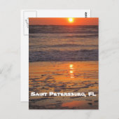 Carte Postale Coucher de soleil sur la plage de Saint Pete (Devant / Derrière)