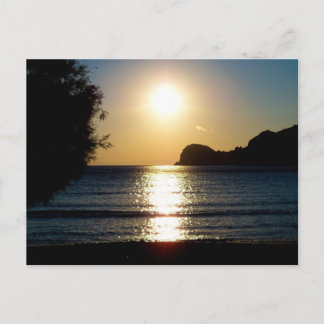 Carte Postale Coucher de soleil sur la plage de Syros