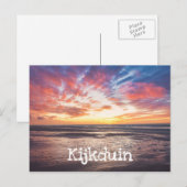 Carte Postale Coucher de soleil sur la plage et la mer (Devant / Derrière)