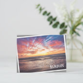 Carte Postale Coucher de soleil sur la plage et la mer (Debout devant)