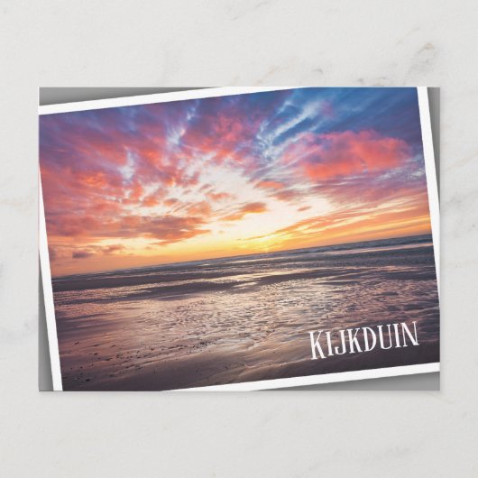 Carte Postale Coucher de soleil sur la plage et la mer (Devant)