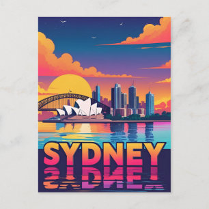 Carte Postale Coucher de soleil sur la skyline de Sydney Austral