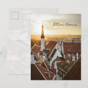 Carte Postale Coucher de soleil sur la skyline de Tallinn, photo