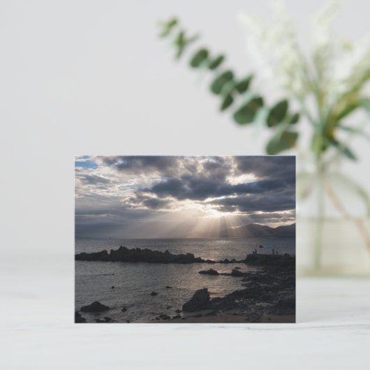 Carte Postale Coucher de soleil sur Lanzarote (Debout devant)