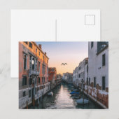 CARTE POSTALE COUCHER DE SOLEIL SUR LE CANAL DE VENISE, ITALIE (Devant / Derrière)