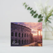 Carte Postale Coucher de soleil sur le Colisée de Rome à Rome (Debout devant)