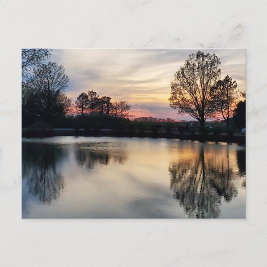 Carte Postale Coucher de soleil sur le lac (Devant)
