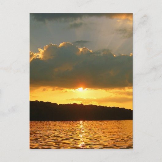 Carte Postale Coucher de soleil sur le lac (Devant)