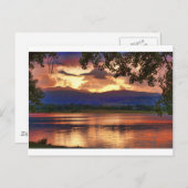 Carte Postale Coucher de soleil sur le lac Burning (Devant / Derrière)