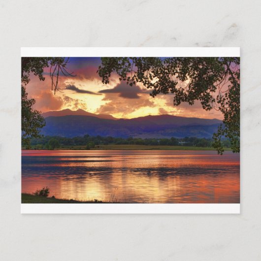 Carte Postale Coucher de soleil sur le lac Burning (Devant)