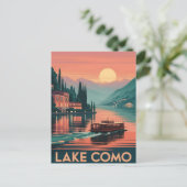 Carte Postale Coucher de soleil sur le lac de Côme (Debout devant)