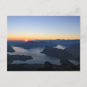 Carte Postale Coucher de soleil sur le lac de Lucerne