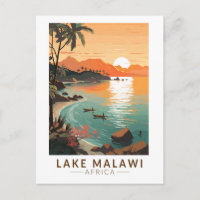 Coucher de soleil sur le lac Malawi Afrique Art de