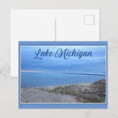 Carte Postale Coucher de soleil sur le lac Michigan (Devant / Derrière)