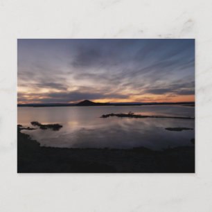Carte postale coucher de soleil sur le lac Myvatn