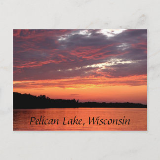 Carte Postale Coucher de soleil sur le lac Pelican, Wisconsin