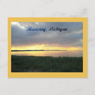 Carte Postale Coucher de soleil sur le lac Supérieur à Munising,