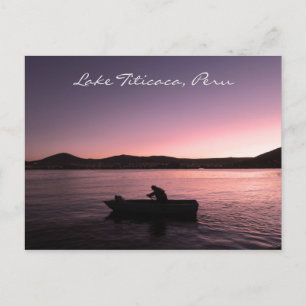 Carte Postale Coucher de soleil sur le lac Titicaca au Pérou