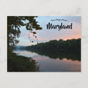 Carte Postale Coucher de soleil sur le Maryland de la rivière Po