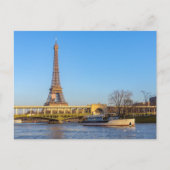 Carte Postale Coucher de soleil sur le métro traversant le pont (Devant)