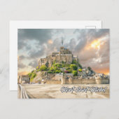 Carte Postale Coucher de soleil sur le Mont-Saint-Michel, Norman (Devant / Derrière)