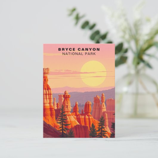 Carte Postale Coucher de soleil sur le parc national de Bryce Ca (Debout devant)