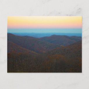 Carte Postale Coucher de soleil sur le parc national de Shenando