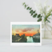 Carte Postale Coucher de soleil sur le port ViewStockton, CA (Debout devant)