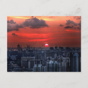 Carte Postale Coucher de soleil sur le quartier de Chinatown à S