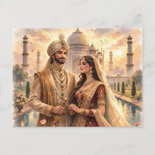 Carte Postale Coucher de soleil sur le Taj Mahal