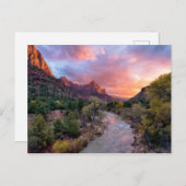 Carte Postale Coucher de soleil sur le Watchman (Devant / Derrière)