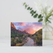 Carte Postale Coucher de soleil sur le Watchman (Debout devant)