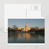 Carte Postale Coucher de soleil sur l'édifice du Capitole améric (Devant / Derrière)