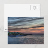 Carte Postale Coucher de soleil sur les falaises de Cromer (Devant / Derrière)