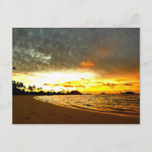 Carte Postale Coucher de soleil sur les Maldives