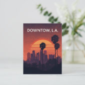 Carte Postale Coucher de soleil sur les palmiers de Los Angeles (Debout devant)