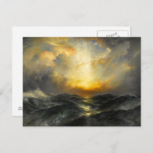 Carte Postale Coucher de soleil sur l'océan (Devant / Derrière)