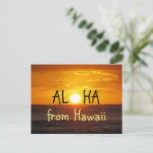 Carte Postale Coucher de soleil sur l'océan Aloha Hawaï 2 (Debout devant)
