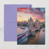 Carte Postale Coucher de soleil sur Londres (Devant / Derrière)