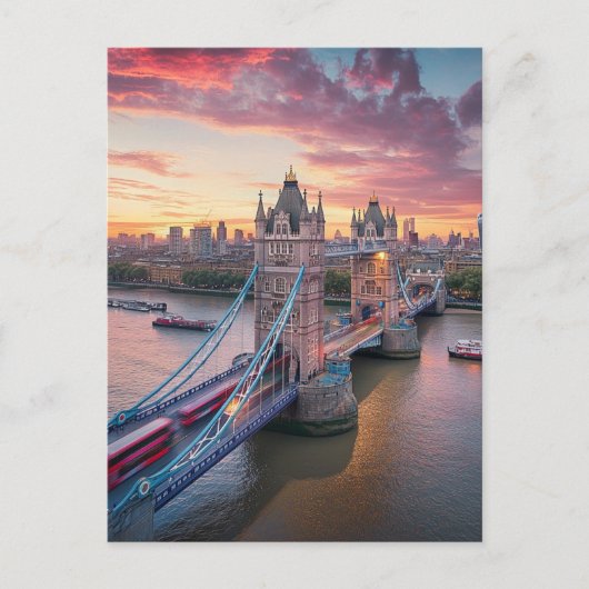 Carte Postale Coucher de soleil sur Londres (Devant)